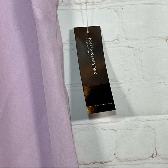 New Jones New York Collection Camisole Tank Top Size 4 Purple Chiffon Sheer - Picture 4 of 8